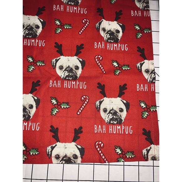 Pug Cooksmart Tea Towels Bah Humpug Cotton Unused No Tags or Pkg Red Christmas - Picture 5 of 9